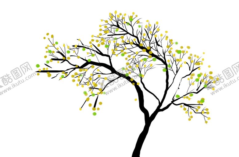 编号：38062410290557231217【酷图网】源文件下载-枝头枝丫插画卡通古风素材