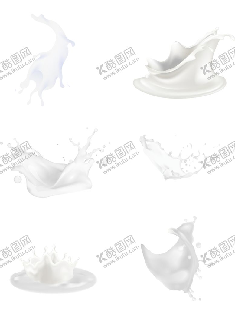 编号：25150007070034195447【酷图网】源文件下载-喷溅的白色牛奶元素水花