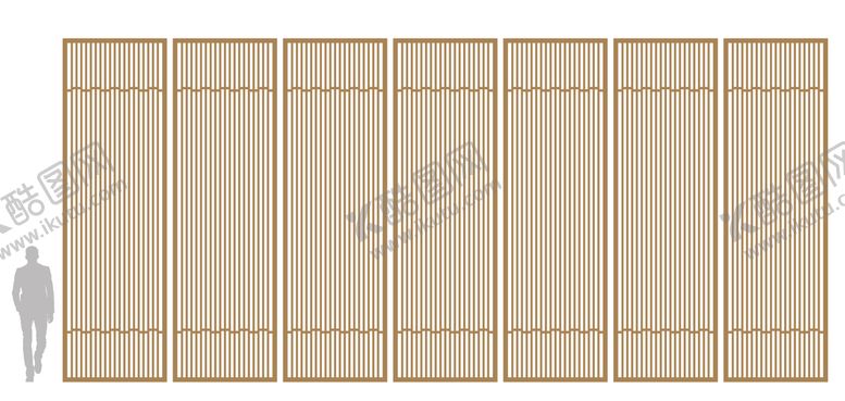 编号：37866209211654497940【酷图网】源文件下载-屏风木格栅铁艺框
