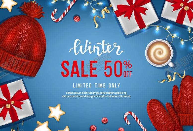 编号：43943310131026292075【酷图网】源文件下载-冬季促销广告