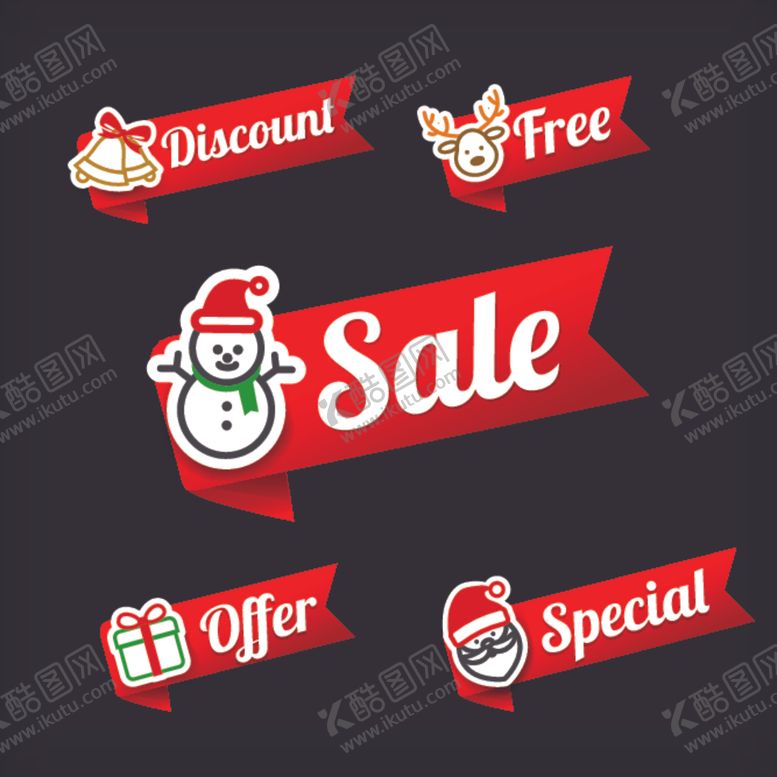 编号：72934910281412069201【酷图网】源文件下载-矢量圣诞节标签