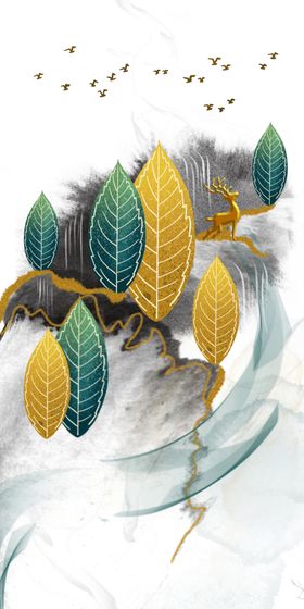 新中式发财树装饰画