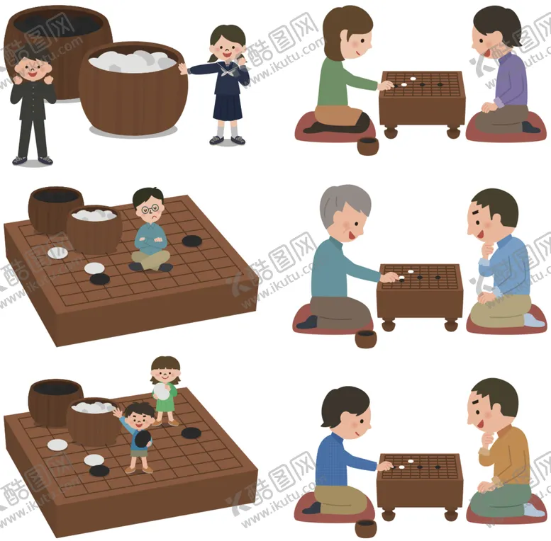 编号：69528811210142073748【酷图网】源文件下载-黑白棋下围棋插画