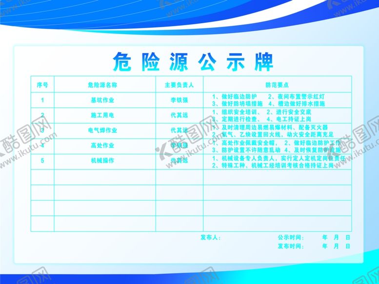 编号：31107002042016341442【酷图网】源文件下载-危险源公示牌
