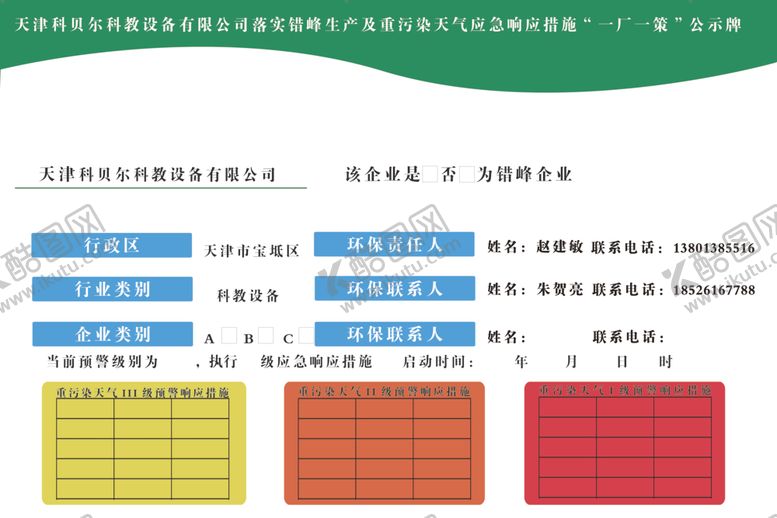 编号：26493610121241563694【酷图网】源文件下载-重污染应急措施牌