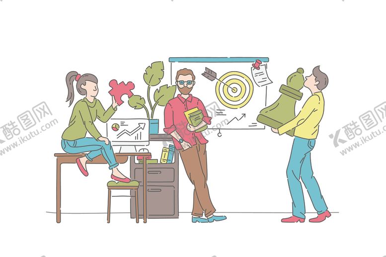 编号：12763509191902233384【酷图网】源文件下载-商务人物插画