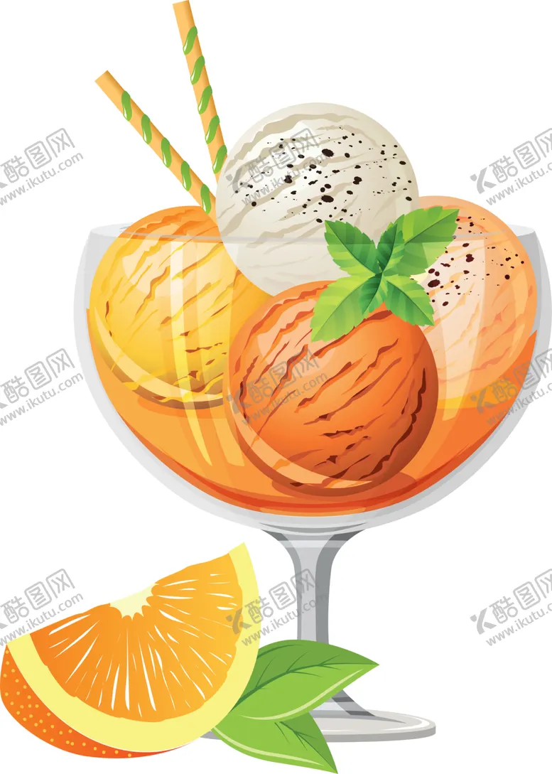 编号：24833604281831587764【酷图网】源文件下载-圣代雪糕杯插画卡通冰淇淋