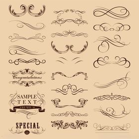 复古装饰性花纹设计元素