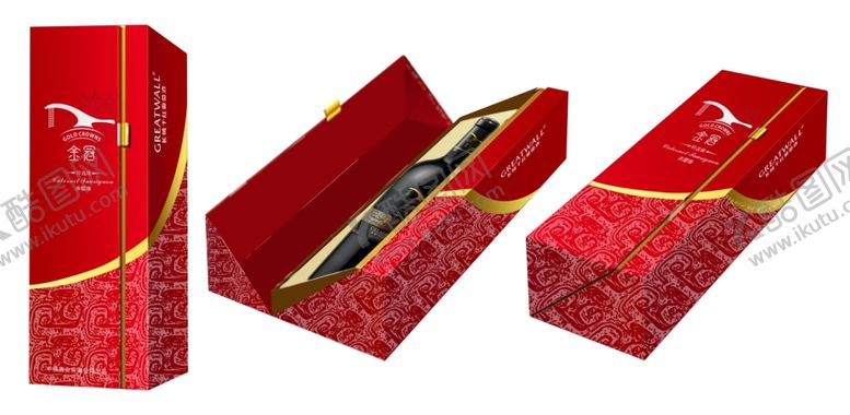 编号：86340610101128018756【酷图网】源文件下载-长城金冠红方盒效果图