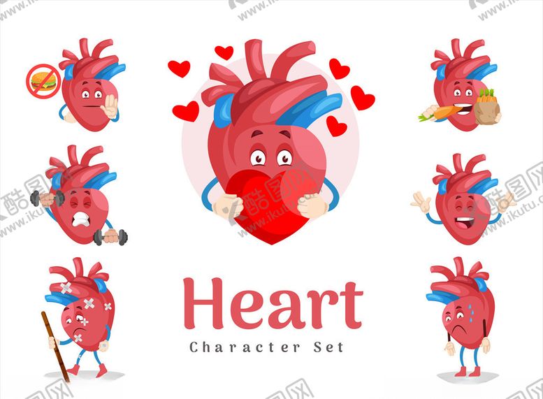 编号：16737109231637048644【酷图网】源文件下载-卡通心脏
