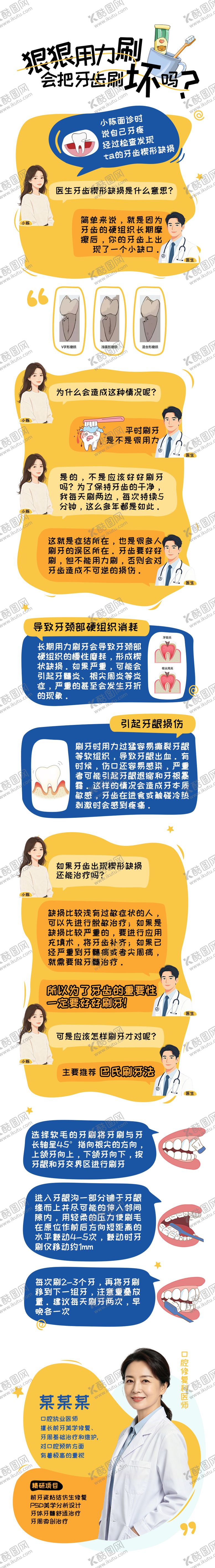 编号：87128207171638399513【酷图网】源文件下载-用力过度刷牙科普口腔知识