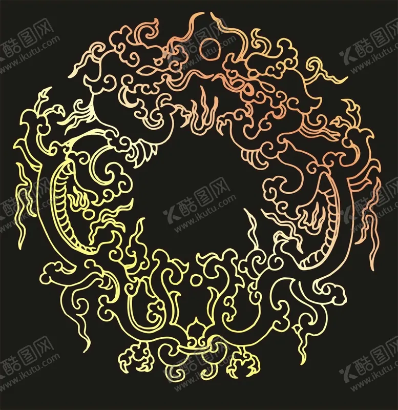 编号：96211612200204159841【酷图网】源文件下载-圆形传统花纹 