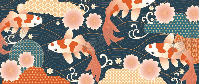 编号：73523911010541495061【酷图网】源文件下载-古典锦鲤