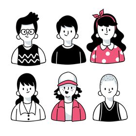 卡通人物头像简约简约大方男生女生