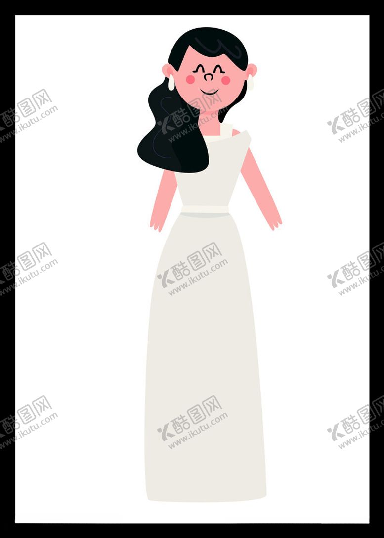 编号：95330112161228435628【酷图网】源文件下载-手绘婚纱女孩