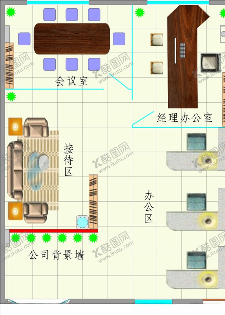 编号：86787710261634251835【酷图网】源文件下载-办公室平面图