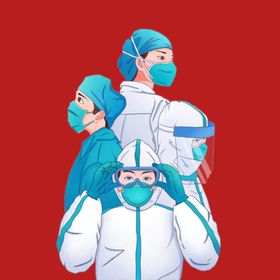 手绘医疗人物素材护护