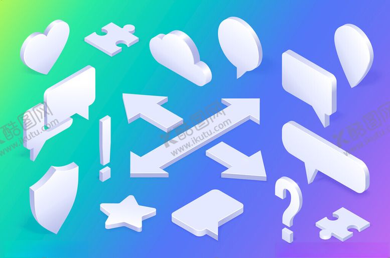 编号：57617212191340198666【酷图网】源文件下载-多彩立体符号图标集合