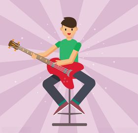 吉他插图流行音乐演奏音乐