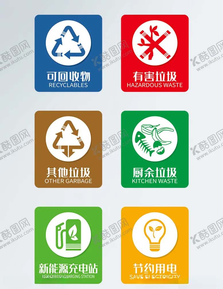 编号：50851406251717082064【酷图网】源文件下载-垃圾分类标识