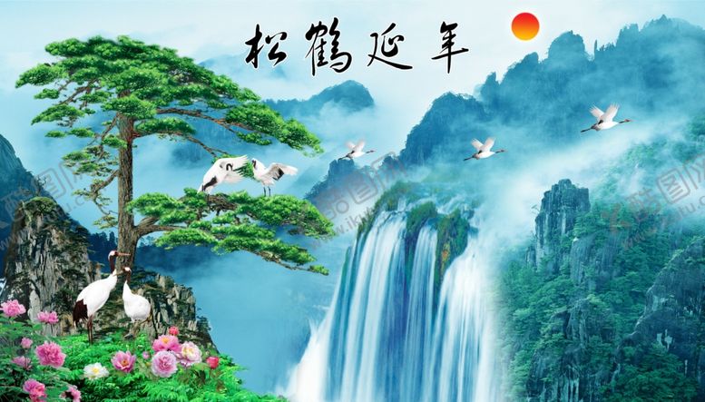 编号：91086310202345052940【酷图网】源文件下载-松鹤延年