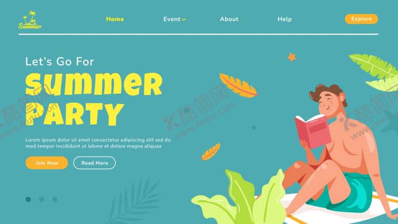 编号：36744112140951405170【酷图网】源文件下载-夏日派对登录页