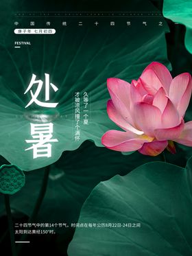 处暑海报处暑素材节气海报