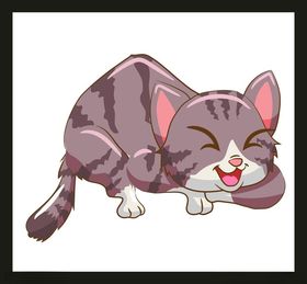 手绘卡通小猫