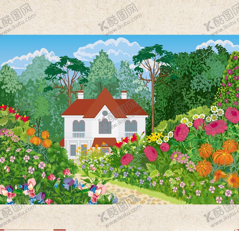 编号：22082109230415258057【酷图网】源文件下载-矢量景色自然风光手绘插画