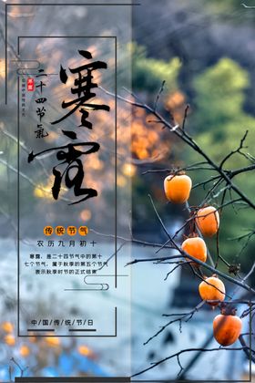 寒露海报插画宣传24节气挂画节气
