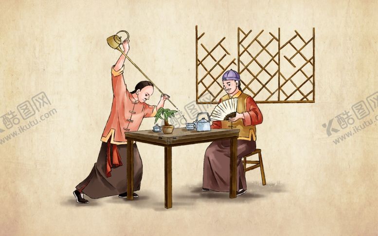 编号：37562609100110422460【酷图网】源文件下载-餐馆人物复古餐厅壁纸背景素材