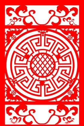 中式屏风花纹素材