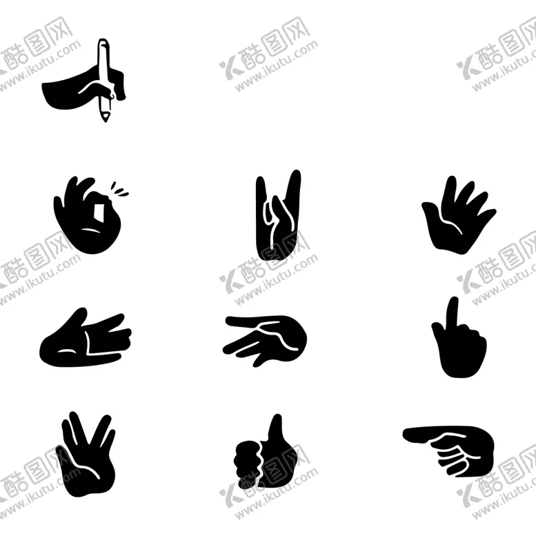 编号：95647109142325490591【酷图网】源文件下载-手势姿势传达指令