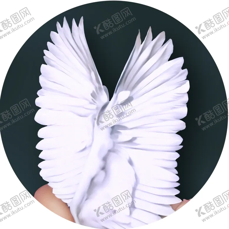 编号：49586301170551231510【酷图网】源文件下载-白色羽毛圆形挂画装饰画