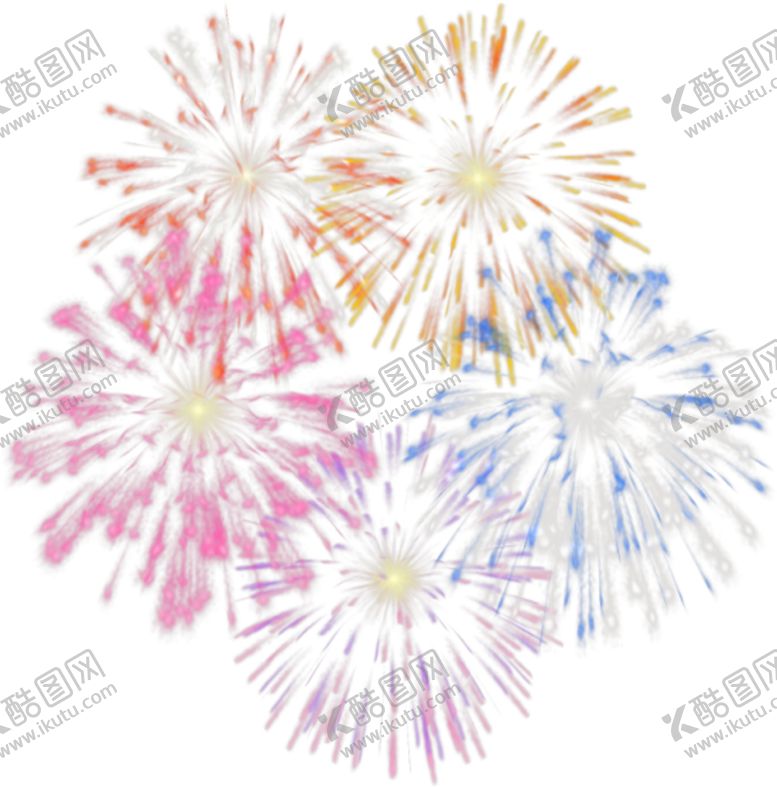 编号：11973409191731336673【酷图网】源文件下载-七彩绽放烟花png