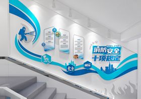 消防安全校园楼梯文化墙