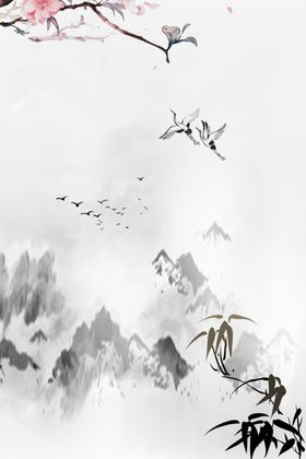 中国风古意境仙鹤群鸟