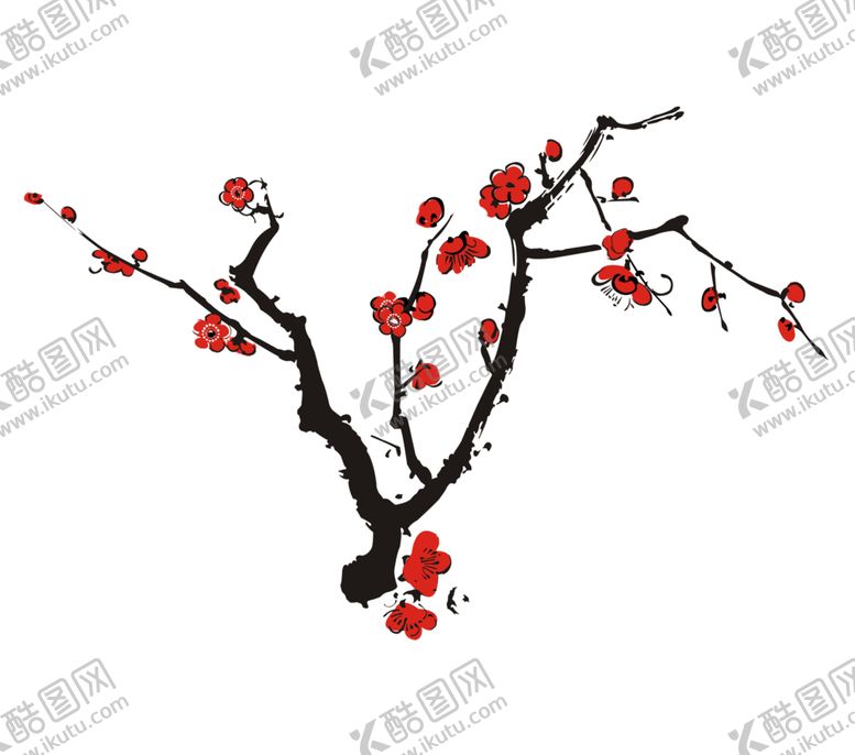 编号：46369909212304543565【酷图网】源文件下载-中国风水墨梅