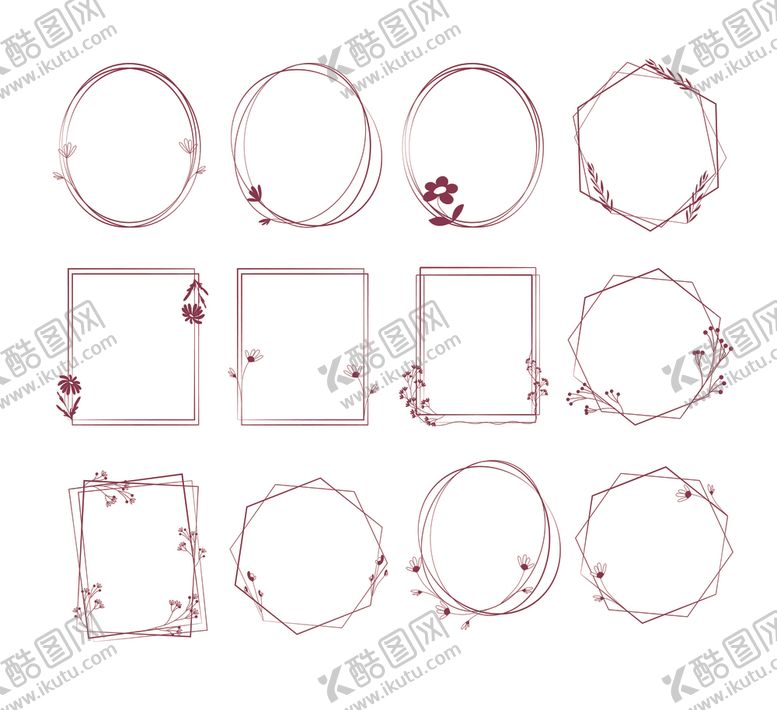 编号：44911211020906128996【酷图网】源文件下载-手绘花卉边框