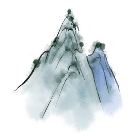 古风山水山脉清新淡雅地产素材