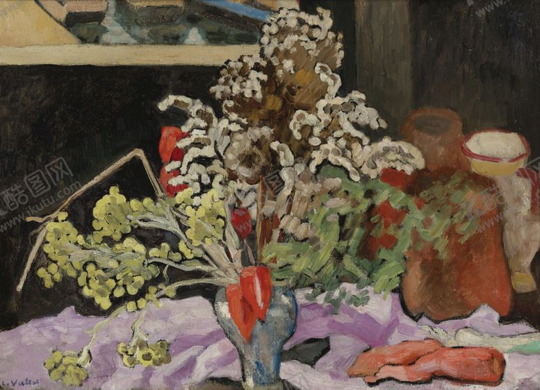 编号：85532709292045028633【酷图网】源文件下载-静物花朵植物油画