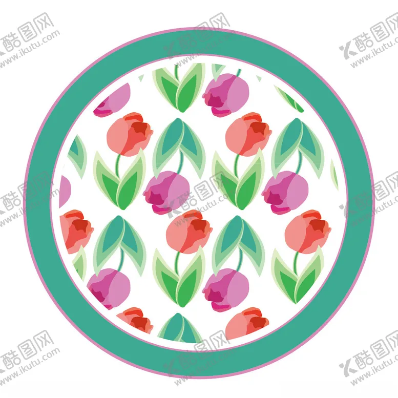 编号：68380102280500201936【酷图网】源文件下载-郁金香花纹盘子