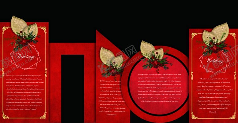 编号：52459009221955156147【酷图网】源文件下载-红色简约婚礼背景