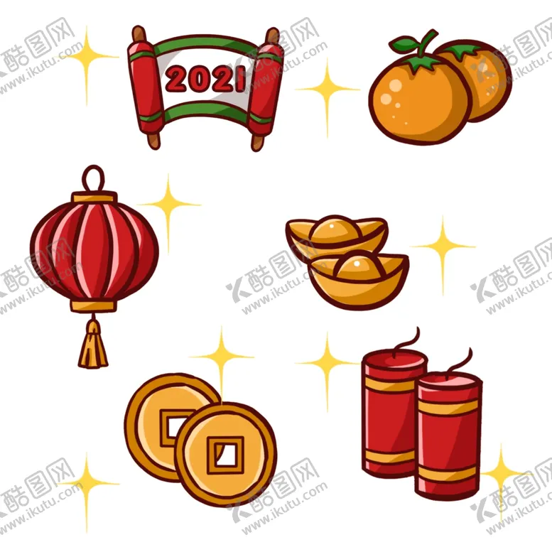 编号：98239702021650137734【酷图网】源文件下载-新年贴纸