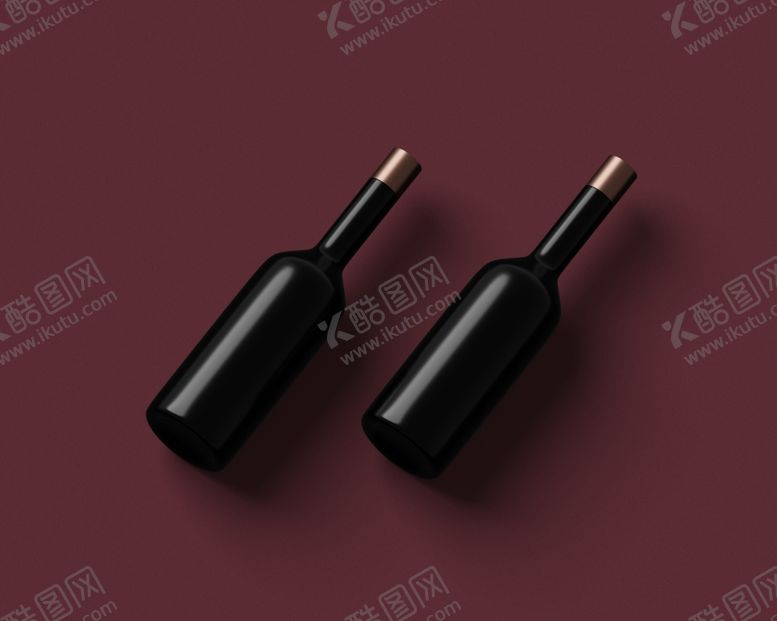 编号：53169801270001414621【酷图网】源文件下载-红酒瓶展示样机黑色深色
