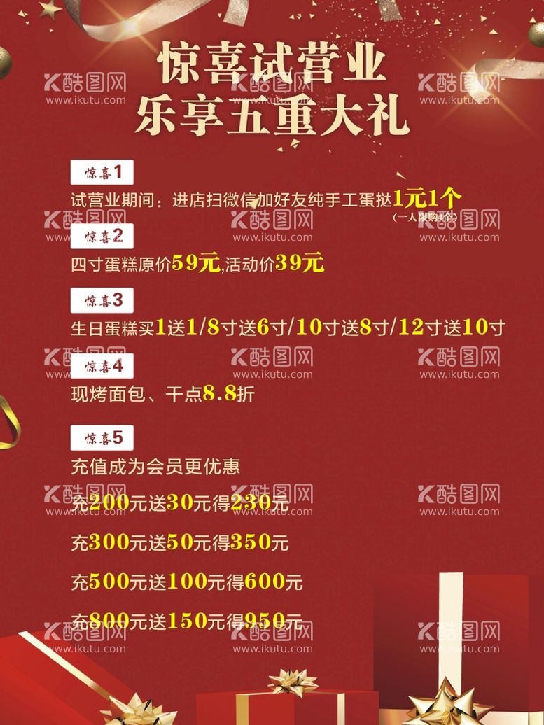 编号：15190810171227495915【酷图网】源文件下载-蛋糕店试营业惊喜