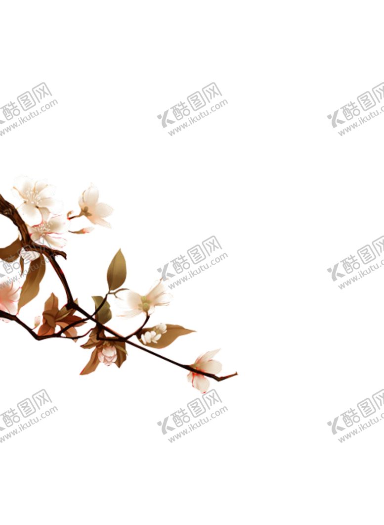 编号：16745510011806059471【酷图网】源文件下载-水墨传统国风花朵