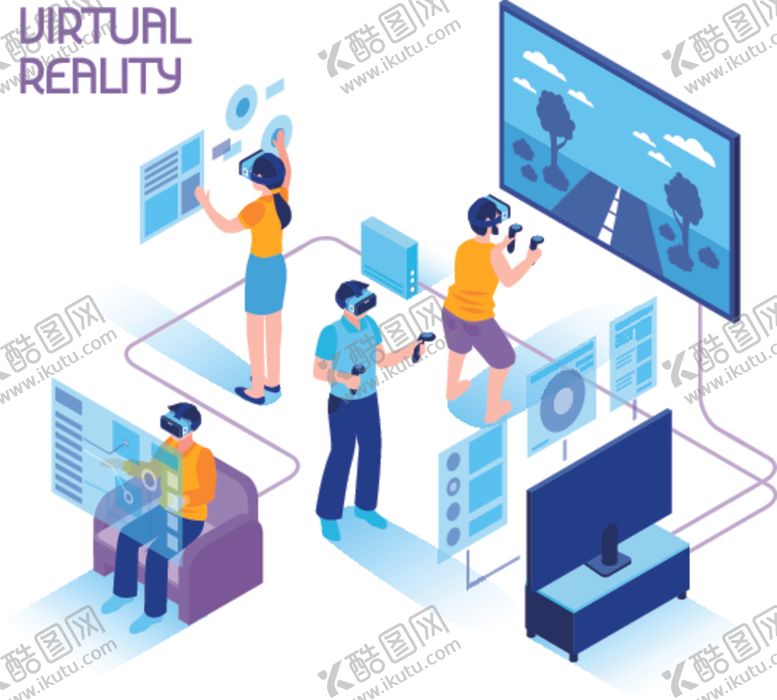 编号：72789604280643402383【酷图网】源文件下载-科技抽象vr插画