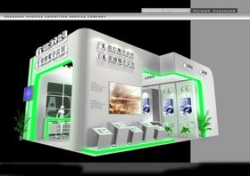 展览3D模型三面开口