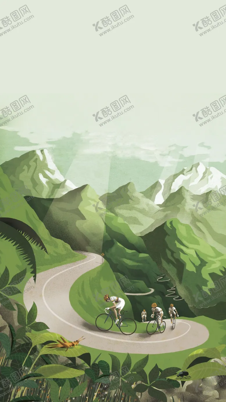 编号：78830103251847477974【酷图网】源文件下载-骑行春游插画